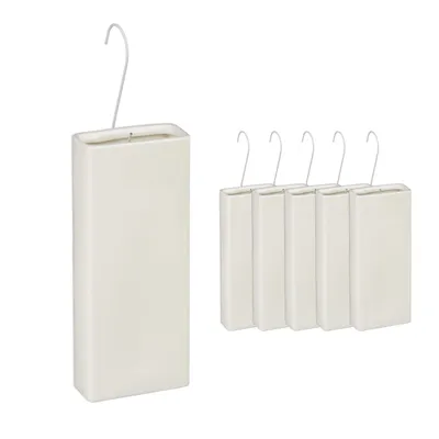 Zdjęcie produktu dla Nawilżacz powietrza Relaxdays do grzejników, zestaw 6 sztuk, pojemnik na wodę do grzejnika, do zawieszenia, ceramiczny, nawilżacz powietrza, kolor kremowy
