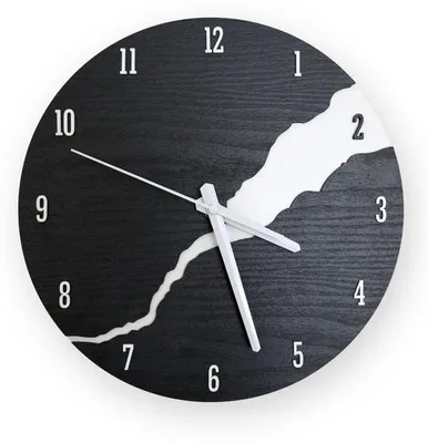 Immagine prodotto di Moderno orologio da parete effetto legno, nero, al quarzo, silenzioso, decorativo