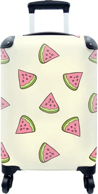 Produktbild von MuchoWow® MuchoWow® Koffer Handgepäck Trolley Rollkoffer Kleine Reisekoffer mit 4 Rollen - Design - Muster - Wassermelone - Cabin Size < 55x40x23 cm & 55x40x20 cm - Fotokoffer - Kabinenkoffer - Boardg