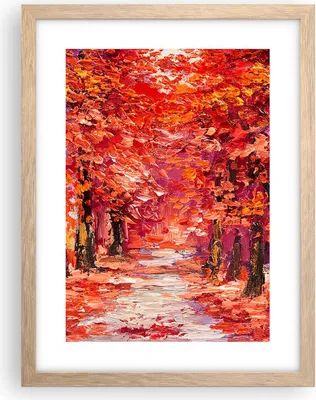 Produktbild von Gerahmtes Poster - Rahmen in heller Eiche - Herbst Park Allee - 30x40 cm - Wand Bild - Wanddeko - Wandbilder - Wandposter - Bilderrahmen - Bilder - Kunstdruck - Wandbild - P2NPA30x40-4292