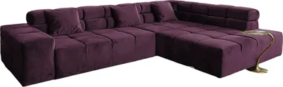 Produktbild von KAWOLA Sofa NEVADA Ecksofa Velvet purple Recamiere rechts