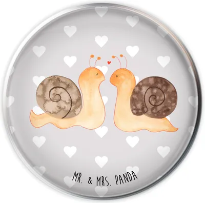 Produktbild von Mr. & Mrs. Panda waschbeckenstöpsel Schnecken Liebe - Grau Pastell - Geschenk, glücklich, Waschbecken Stöpsel, Pärchen, Ablaufgarnitur, Zufrieden, stopfen, Ehefrau, Paar