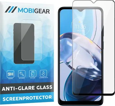 Produktbild von Mobigear Premium  Motorola Moto E22 Panzerglas Gehärtetes Glas Displayschutz - Hüllenfreundlich - Schwarz