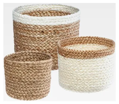 Produktbild von Set aus 3 Körben aus Jute - weiß