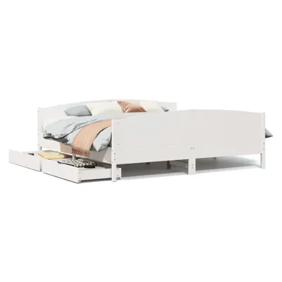 Produktbild von Massivholzbett ohne Matratze Weiß 160x200 Kiefernholz
