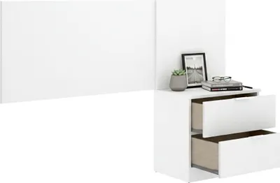 Produktbild von Lead - Betthaupt 34x141 cm Weiß, Nachttisch Inklusive