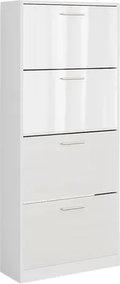 Image de Le basculeur à chaussures Vicco Gizmo blanc/blanc brillant 59x137cm avec 4 compartiments, Model 51912