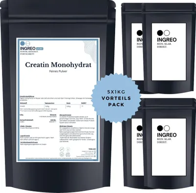 Produktbild von Creatin Monohydrat Feines Pulver (>100 Mesh) – 5kg (5X1kg)