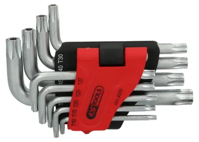 Produktbild von KS Tools 151.4570, L-Torx-Schlüssel, Metallisch, Chrom-Vanadium-Stahl, 230 g, 9 Stück(e)