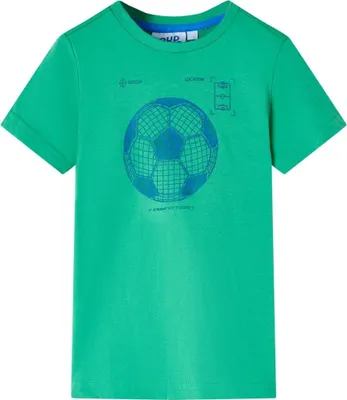 Produktbild von Kinder T-Shirt "Fußball" Rundhalsausschnitt Gr. 128 Grün, 100 % Baumwolle