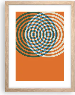 Produktbild von Gerahmtes Poster - Rahmen in heller Eiche - Abstraktion Modern Kreise - 30x40 cm - Wand Bild - Wanddeko - Wandbilder - Kunstposter - Wandposter - Bilderrahmen - Bilder - Kunstdruck - P2NPA30x40-4448