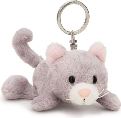 Produktbild von NICI Schlüsselanhänger Katze grau 10cm, liegend GRÜN