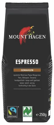 KAWA MIELONA ARABICA 100 % ESPRESSO FAIR TRADE BIO 250 g - MOUNT HAGEN