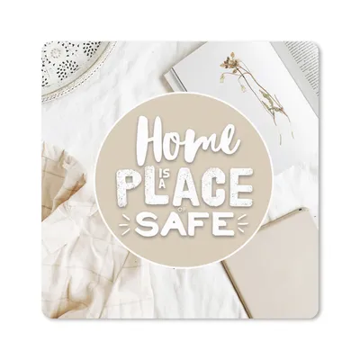 Produktbild von MuchoWow® Mauspad Mousepad Sprichwörter - 'Das Zuhause ist ein Ort der Sicherheit' - Zitate 30x30 cm - Mousepads - Maus Mat - Pad - Mausunterlage - Gaming