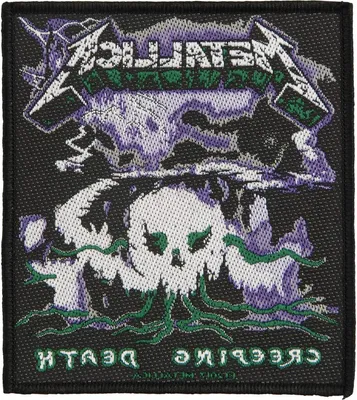 Productafbeelding van Metallica Patch - Creeping Death - Kleding Versieren - Officieel Gelicentieerd - 10 x 7 cm - Zwart