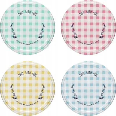 Image de Couvercle pour bocal fi66 motif grille 10 pièces