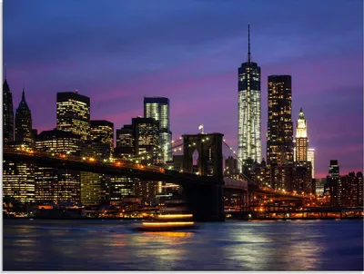 Produktbild von ARTland Glasbild Brooklyn Bridge Größe: 80x60 cm