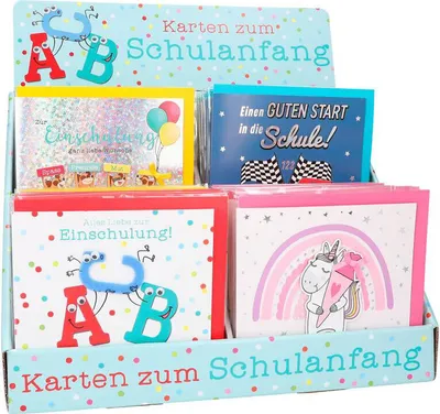 Produktbild von Schulanfangskarten im Display quadratisch
