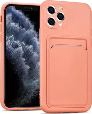 Produktbild von Conie Schutzhülle für iPhone 11 Pro mit Kartenfach Tasche Case Cover Bumper Silikon Hülle in Rosa