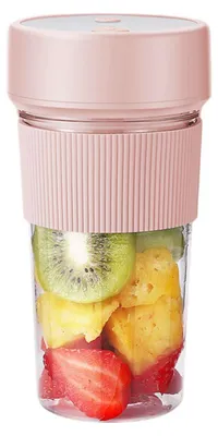 Image de Zimilo Mixeur portable sans fil 350 ml, mini blender rechargeable USB-C, 6 lames en acier inoxydable 304, broyeur de glace pour smoothies, rose