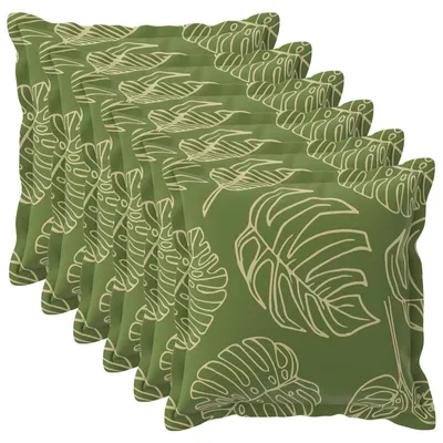 Productafbeelding van vidaXL Kussenhoezen, 6 stuks, met houten bladmotief, 55 x 55 cm, polyester