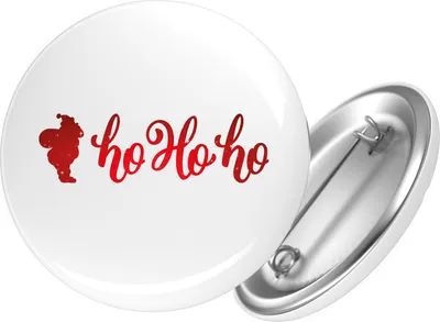Produktbild von Huuraa Button Santa Claus Ho Ho Ho 59mm rund mit Sicherheitsnadel Ansteckbutton Geschenkidee