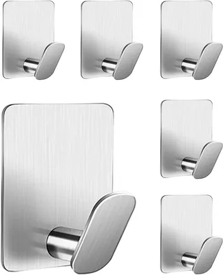 Imagen del producto de Ganchos autoadhesivos para pared, ideales para perchas.Soportes autoadhesivos para toallas, para baño o cocina.Ganchos autoadhesivos para toallas.No requiere taladrar