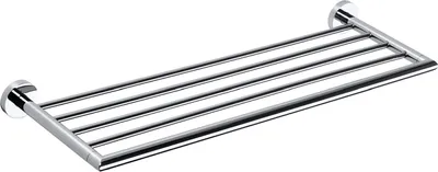 Produktbild von BOMEGA Handtuchablage Messing Chrom poliert 655x55x215 mm für Bad & Küche >> zum Bohren