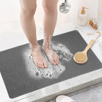 Zdjęcie produktu dla Mata pod prysznic - mata antypoślizgowa - bezpieczne korzystanie z prysznica - miękka faktura luffa - 50x80 cm - szara