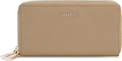 Zdjęcie produktu dla Portfel Lazarotti Bologna Leather Double Zip Around Wallet Sand beige