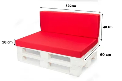 Obrázek produktu pro Polstry na paletový nábytek sedák 120x60 / opìrák 120x40cm | Paletový polštáø Èervené | podsedáky na paletový nábytek | Sedák na europalety