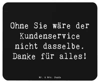 Produktbild von Mr. & Mrs. Panda Mousepad Spruch Kundendienstmitarbeiter Dankeschön - Schwarz - Geschenk, Danke sagen, mauspad laptop, Aufmerksamkeit, mausteppich, Kundenservice, Lächeln