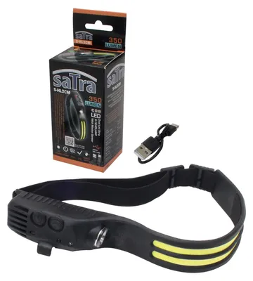 Immagine prodotto di Torcia lampada frontale ricaricabile a LED COB 3-5w 350 lm, con sensore di movimento Satra