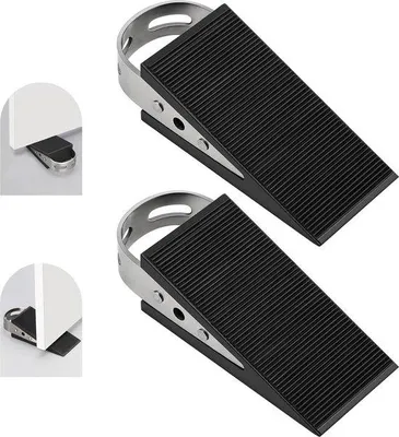 Immagine prodotto di Fermaporta in gomma antiscivolo nero per la porta del bagno