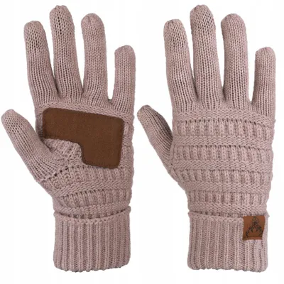 Imagen del producto de Guantes de invierno para mujer, diseño clásico, cálidos y gruesos, marca MORAJ, color beige