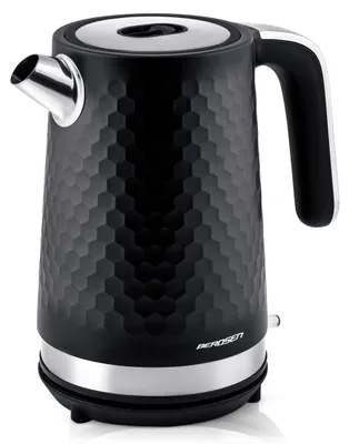 Wasserkocher 1,7 l, 2200 W, mit Kalkfilter, 360°-Sockel, schwarz