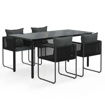 Produktbild von vidaXL 5-tlg. Garten-Essgruppe Schwarz