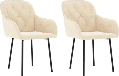 Produktbild von Esszimmerstühle 2 Stk. Creme Samt
