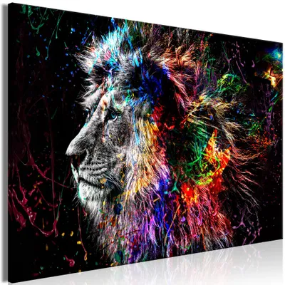 Obrázok produktu pre Netkané plátno obraz - Šialený lev (1 diel) Šírka 120x80 cm Zvieratá g-C-0269-b-a