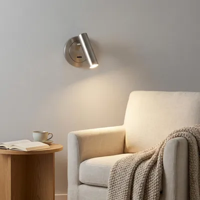 Produktbild von BARCELONA LED Wandleuchte LED Nickel Satinierbar Verstellbar 3W Warmweiß 2700K,