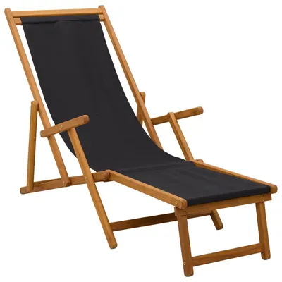 Image de vidaXL Transat pliable, 3 positions, en bois d'eucalyptus massif