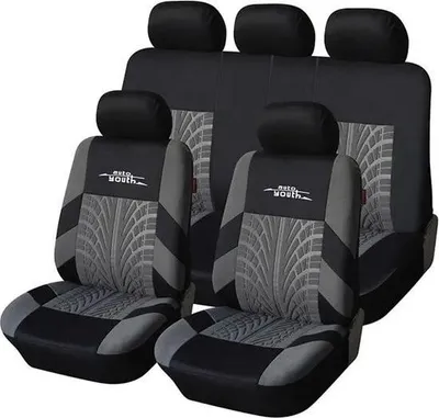Obrázok produktu pre Poťah do auta - Poťah do auta - Ochranný poťah na sedadlo auta - Poťah na sedadlo auta - Sivý - Kompletná sada - Univerzálny - 9-dielny - Vhodný pre väčšinu modelov