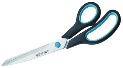 Produktbild von Universalschere SoftGrip 23,5 cm schwarz/blau Packung mit 12 Stück
