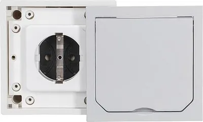 Produktbild von ABL Einbau Schuko 1fach 1471460 Alu-Druckguss IP41 grau