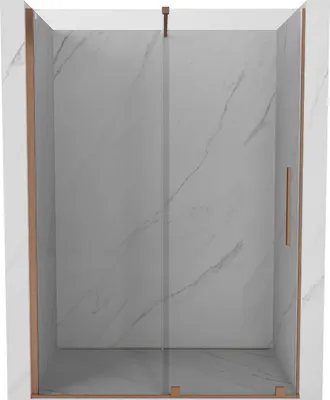 Image de Mexen Velar porte de douche coulissante 160 cm, transparent, cuivre brossé - 871-160-000-01-65