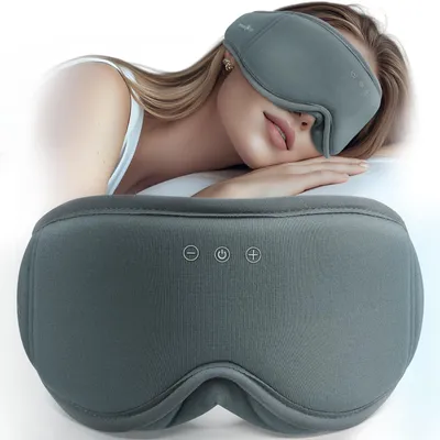 Produktbild von Schlafmaske mit Kopfhörern | 100 % Schatten, 3D-Schlafkopfhörer, Bluetooth-Schlafmaske, weiche Reise-Augenmaske aus Bio-Bambus-Baumwolle, für erholsamen Schlaf | Bluetooth 5.4-Schlafkopfhörer