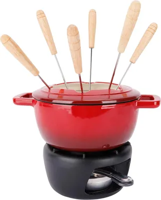 Produktbild von Fondue-Set Fontestic aus Gusseisen in Rot - Durchmesser 18 cm