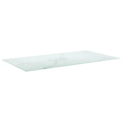 Immagine prodotto di Piano del tavolo bianco 120x65 cm Vetro temperato 8 mm effetto marmo