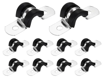 Produktbild von Set mit 10 U-förmigen Rohrschellen aus Edelstahl mit einem Innendurchmesser von 8 mm