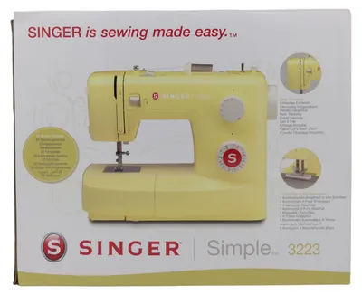 Produktbild von SINGER Simple 3223Y, Gelb, Halbautomatische Nähmaschine, Nähen, 4 Step, Drehregler, Zickzack-Fuß
